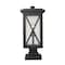 Z-Lite Brookside 1 Light Outdoor Pier Mounted Fixture, Black And Clear Seedy 583PHBS-SQPM-BK - alternate 2